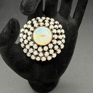 Vtg Original by Robert Moonstone Domed Cabochon Pin Brooch Opalescent Pendent